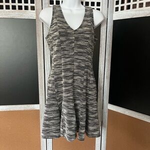 Banana Republic Gray and Black Fit and Flare Mini Dress